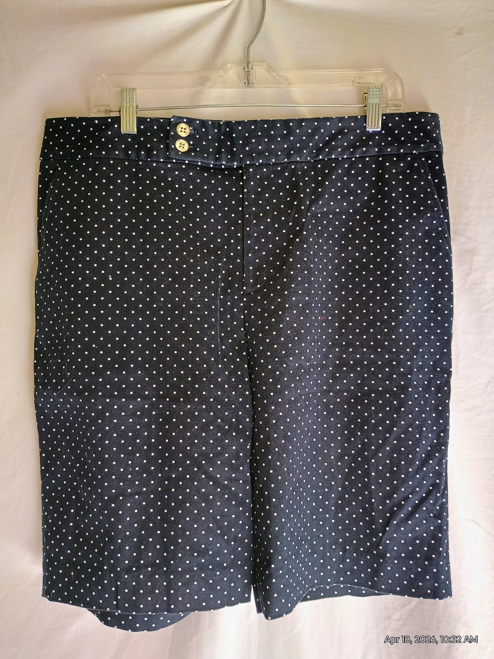 Chaps Navy Blue Polka Dot Women's Shorts